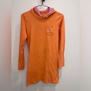 2/40$ vineyard vines kids large long sleeve dress orange with wale